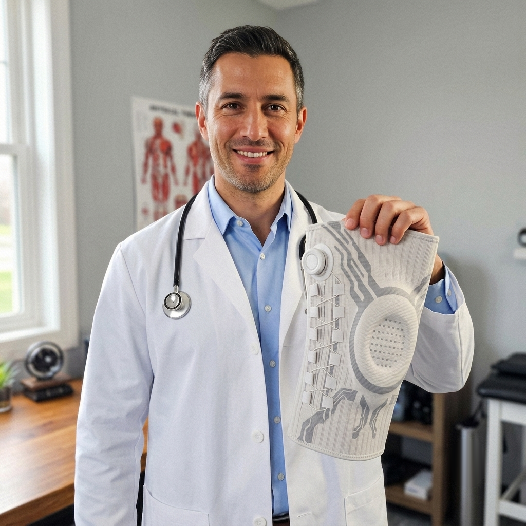 Dr. Michael R., DPT — physical therapist holding the JointArmor™ knee brace